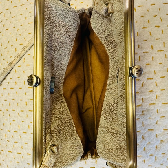 Lovely soft calfskin leather burnished gold over cream small purse. Like new. - Picture 4 of 14